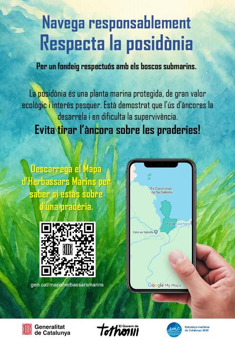 Fondeig respectuós amb el mapa dels Herbassars Marins de Catalunya